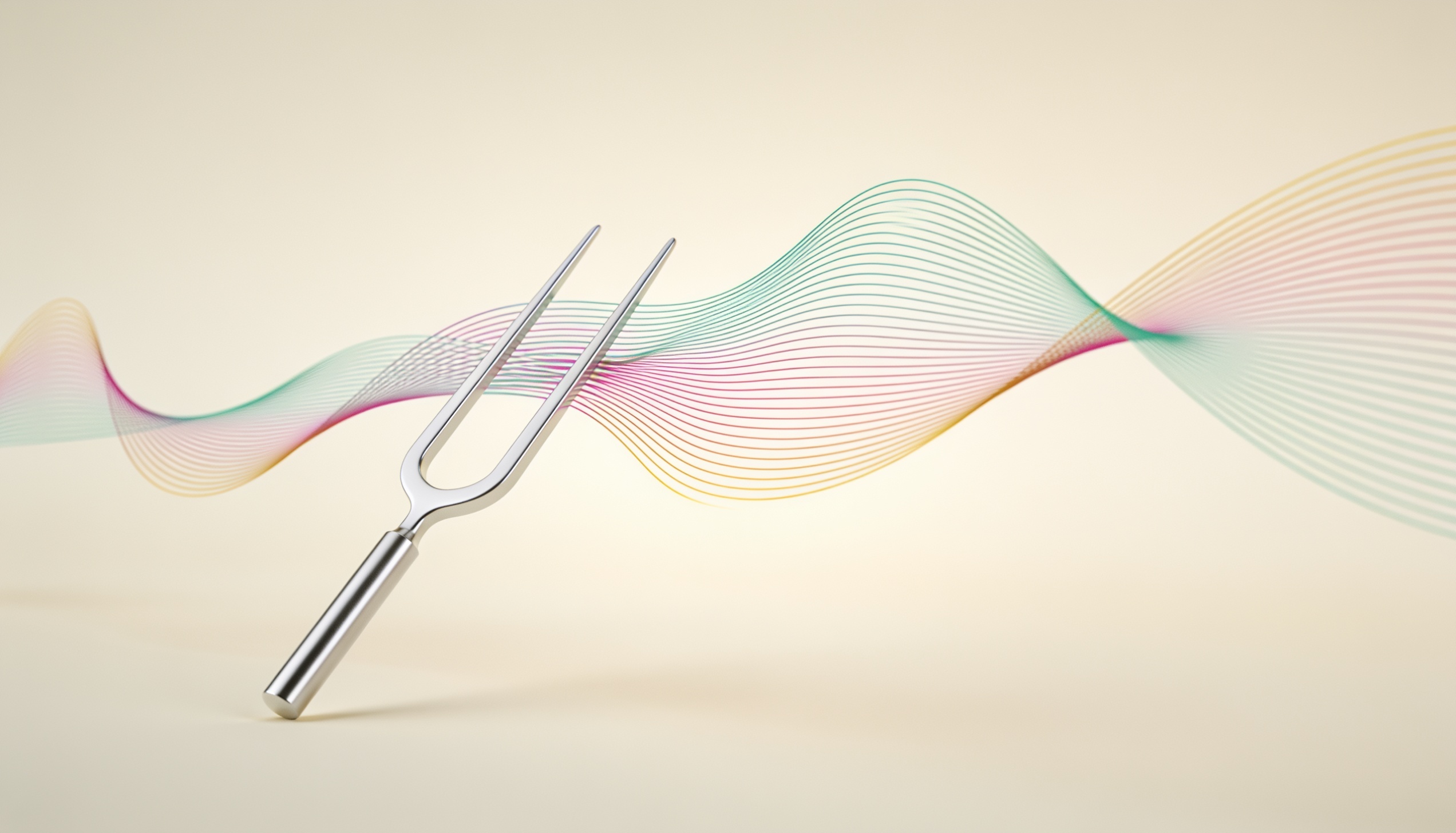 Ondas de sonido emanando de un diapasón